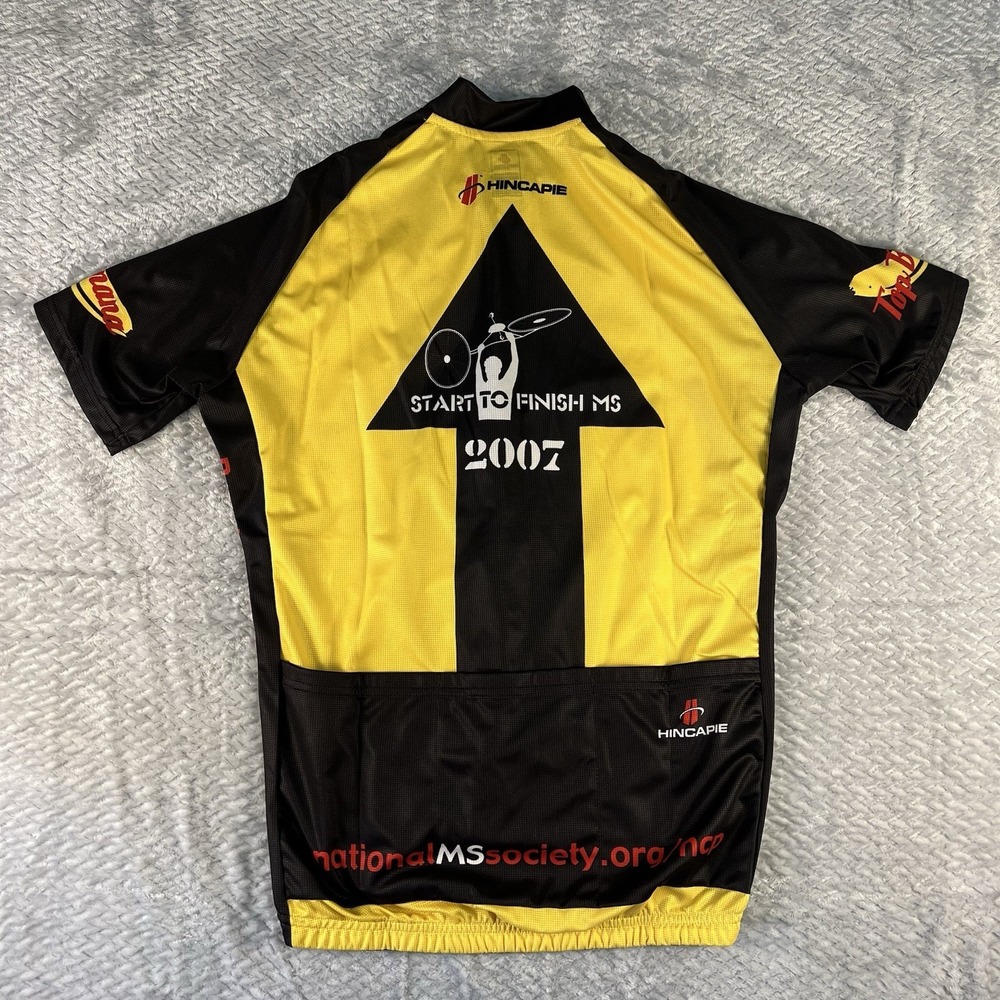 Hincapie Cycling Jersey XL 2007 MS Charity Ride Yellow Full Zip NWT Monkeys - Picture 2 of 6